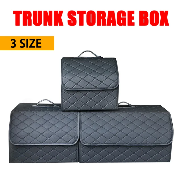 Car Trunk Organizer Box Large Capacity Auto Multiuse Tools Storage Bag  Stowing Tidying Leather Folding For Emergency Storage Box - AliExpress
