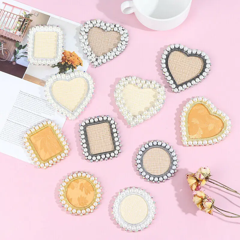 

Heart / Round Nail Art Display Board Resin Pearl Rhinestones Showing Shelf For Fake Nails Tips Display Palette Manicure Tools