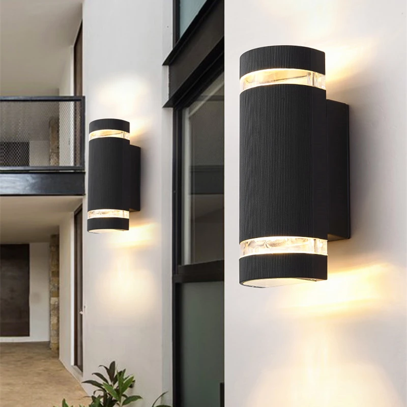 Outdoor Cylinder LED Wall Lamp Acrylic Waterproof IP65 GU10/E27 Up Down Street Sconce Garden Gate Porch Path Decor Wall Lighting wall light