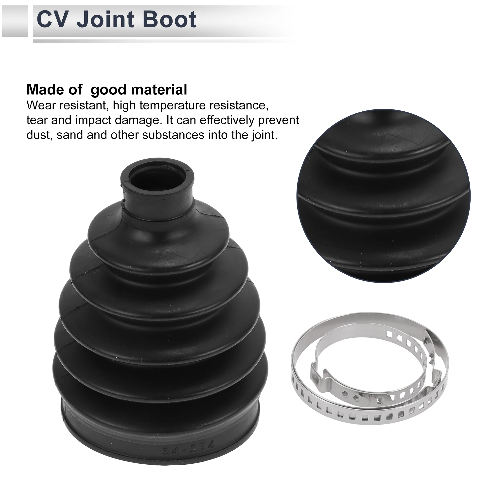 X Autohaux No.31256012 Inner Outer CV Joint Boot Kit with Clamps for Volvo C30 2007-2013 for Volvo C70 2006-2013 S40