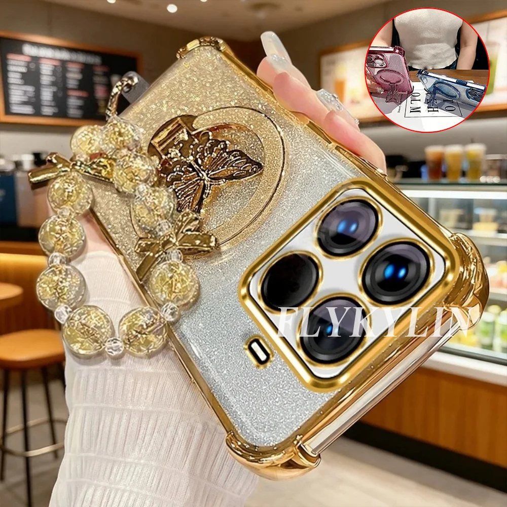 Pearl Bracelet Shock Absorbing Protective Shell with Butterfly Bracket