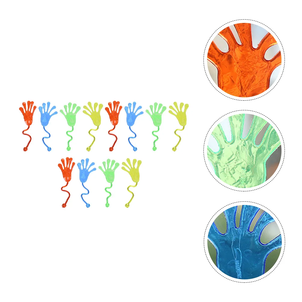 

12 Sticky Hands, Colorful Stretchy Sticky Toys for Kids Birthday Party Favors ( )