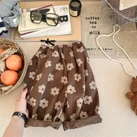 Autumn New Children Loose Trousers Vintage Flower Print Girls Harem Pants Baby Boys Casual Pants Cotton Baby Trousers Clothes 6