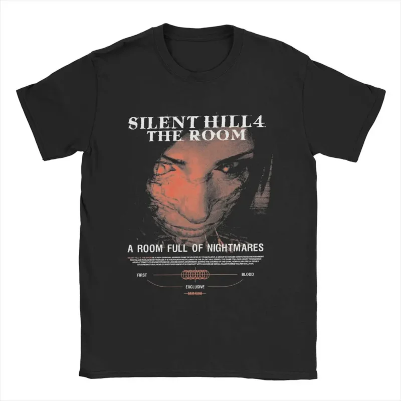 

Футболка Silent Hill 4 для мужчин, Винтажная футболка из чистого хлопка, футболка с круглым вырезом и коротким рукавом, женские топы