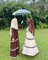 فستان عربي أنيق وعصري ذو أكمام طويلة فضفاضة بتصميم شرق أوسطي، بألوان متداخلة. 1 Middle Eastern Style Elegant and Fashionable Color-Blocked Long-Sleeved Loose Arab Dress 6