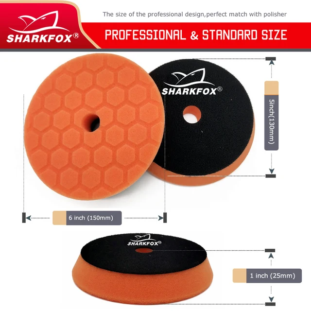 Pads de Polimento e Polimento de Esponja Hex-Logic Sharkfox