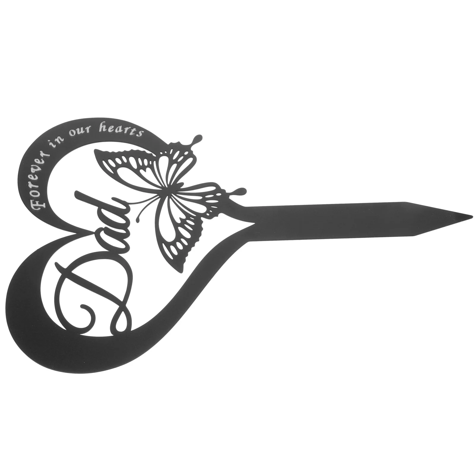 

Decor Memorial Stake for Deceased Heart-shaped Cemetery Marker Grave Garden Yard Signs Iron Decoration Father Metal