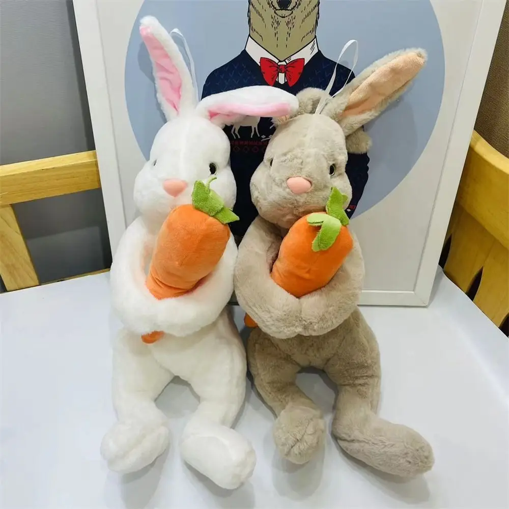 

Sitting Bunny Rabbit Plush Toys Simulation Hugging Carrot Stuffed Rabbit Doll Stuffed Animal Lifelike Hugging Pillows