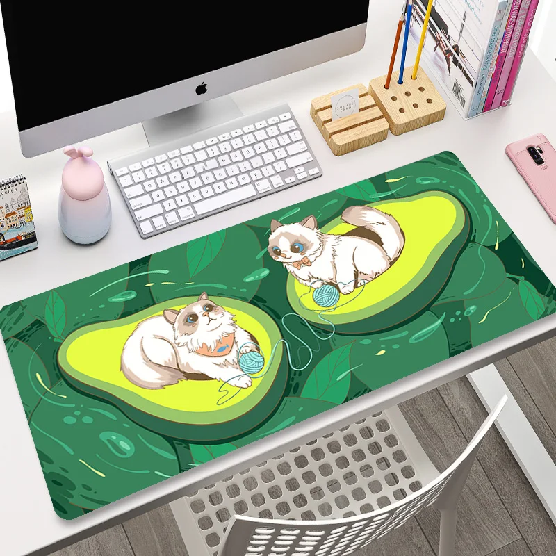 Mouse pad YENDOSTEEN borracha antiderrapante para jogos, gatinho gato bebê  fofo mouse com bordas costuradas