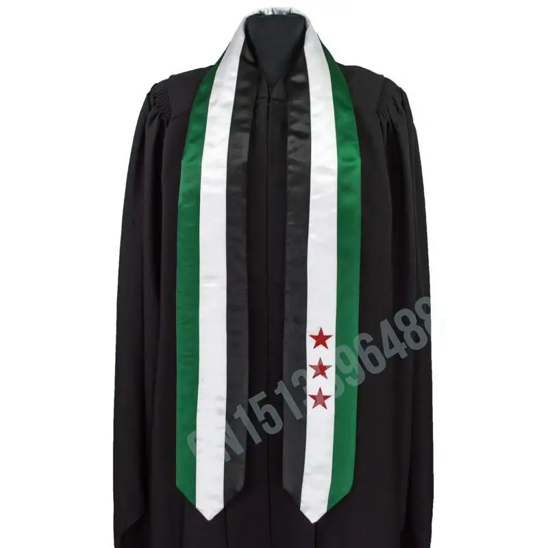 Syria Coalition Flag Scarf Top Print Graduation Sash Stole International Study Abroad Adult Unisex Party Accessory