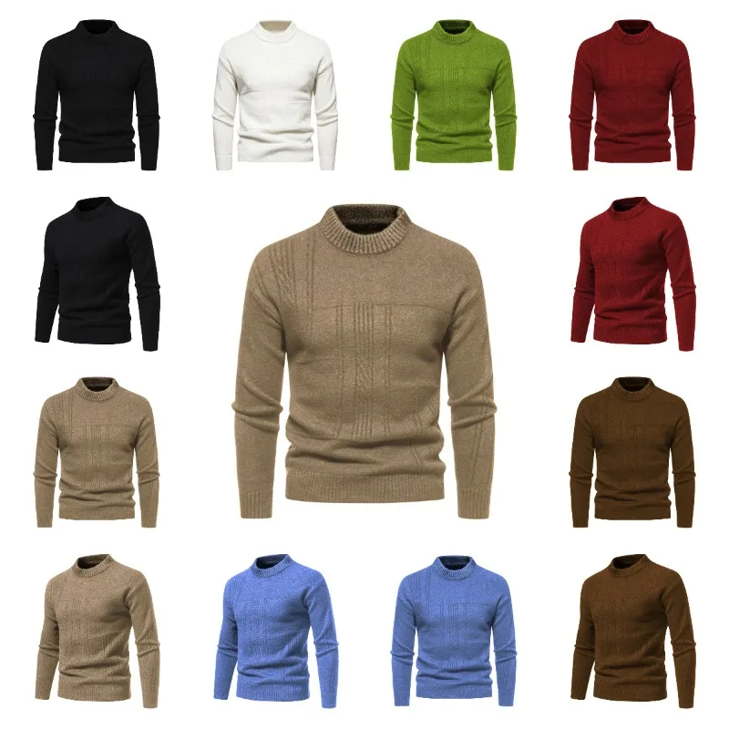

M-3XL! High Quality Autumn New Round Neck Jacquard Design with Soft Men's Long Sleeves Knitted Sweater