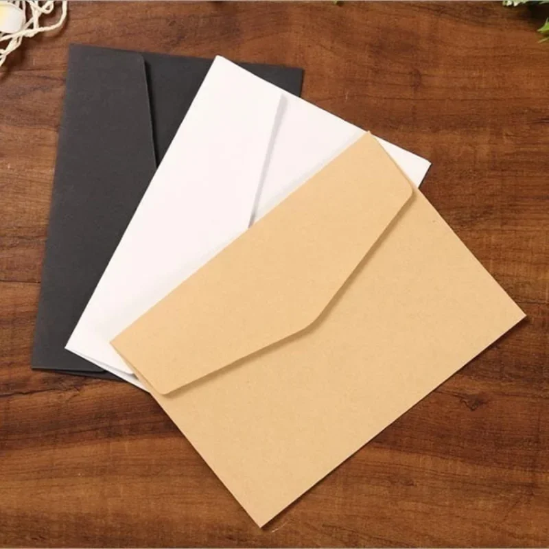 

Конверты черно-белые из крафт-бумаги, 10 шт., пустые, в винтажном европейском стиле для открыток, открыток, подарков в Корейском стиле