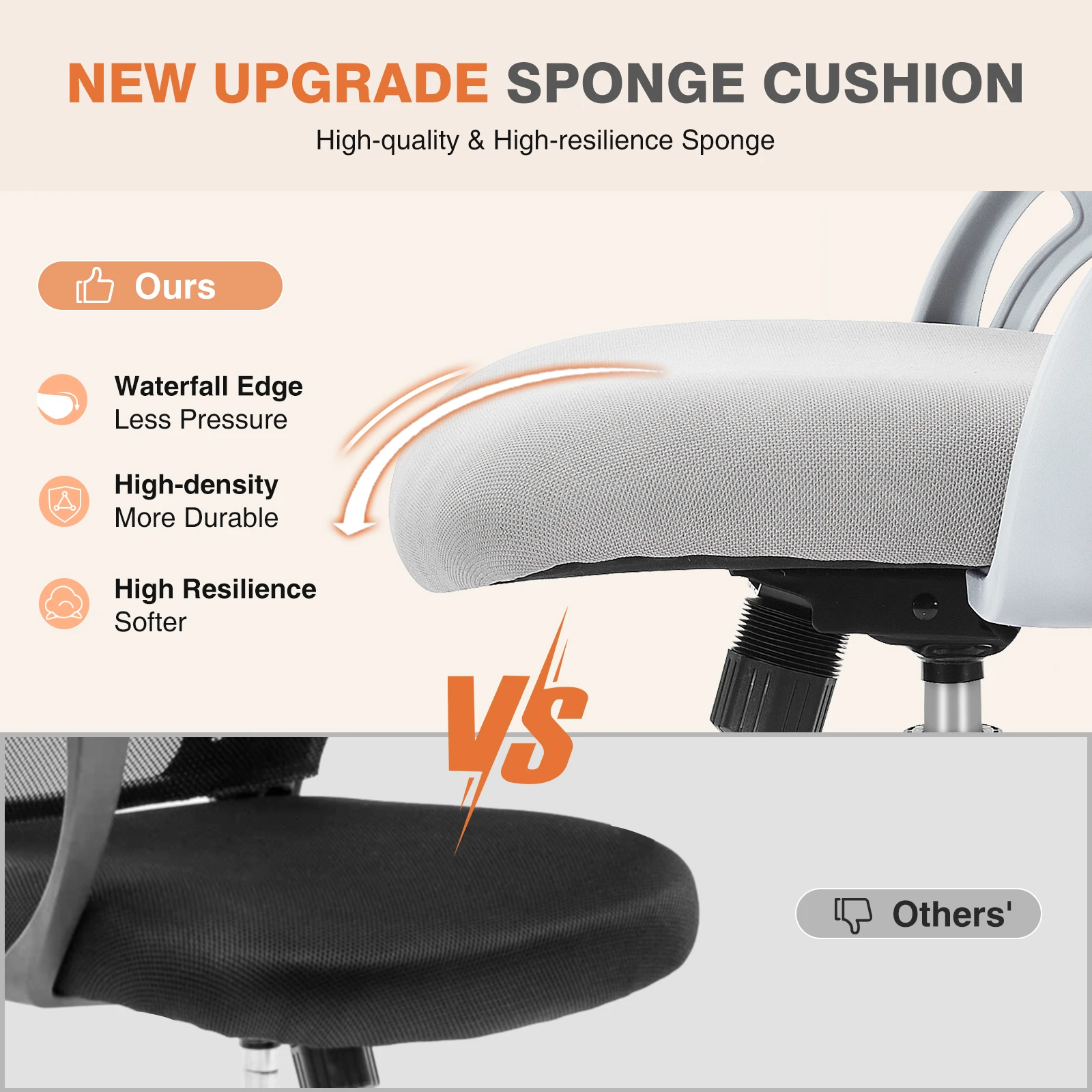 JHK Ergonomic Mesh Backrest Office Desk Chair Adjustable Height Computer Rolling Work Swivel Gaming Chairs With Wheels For Home 4