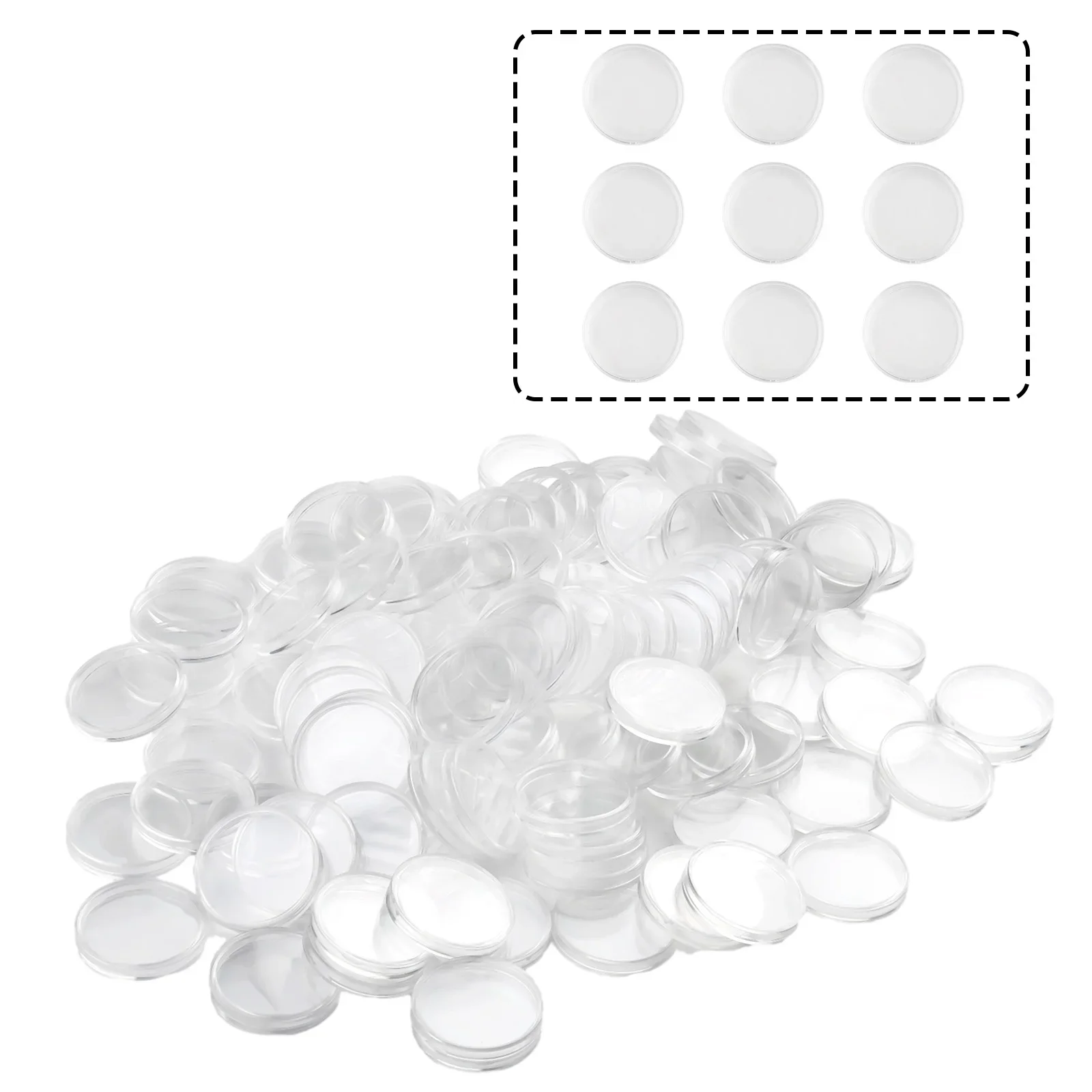 Clear Plastic Coin Capsules Holder, 34mm Size, Pack of 100, Protect and Display Your Valuable Commemorative Coin Collection 2