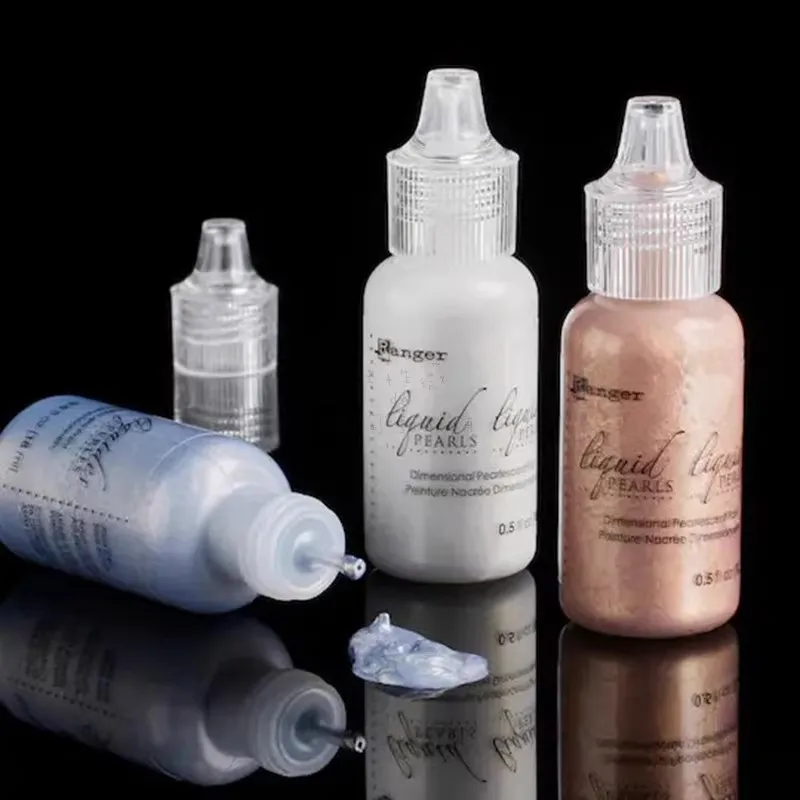 U.S.A. Tim Holtz 아크릴 3D 진주 에나멜 액체 쥬얼리, 수제 조각 진주 레인저, 18ml 병 아크릴