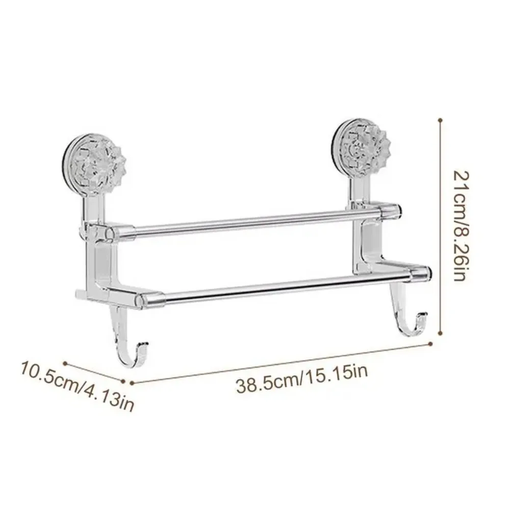 Description Picture 2 of itemBathroom Storage Rack Wall Mounted Towel Rack Multifunction Bathroom Shelf Kitchen Towel Rod High Quality Bathroom Hardware