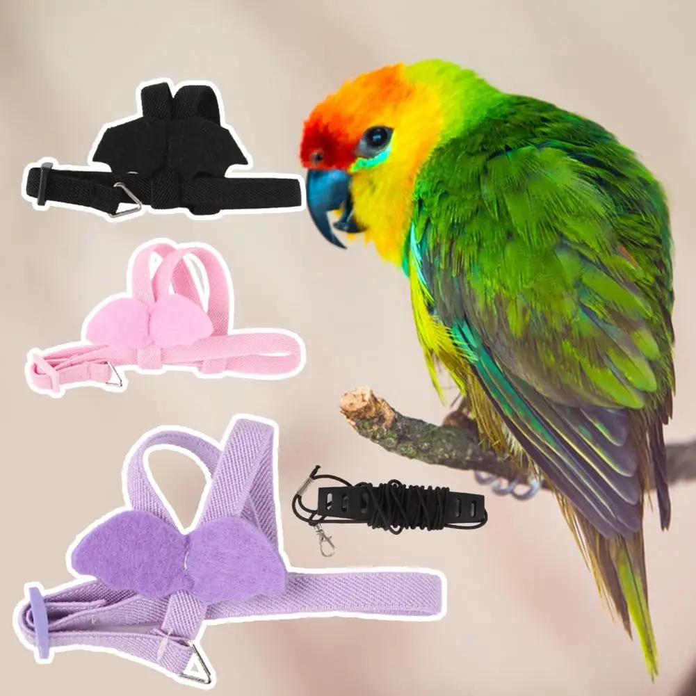 Useful Bird Leash Anti escape Solid Color Portable Breathable Bird