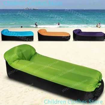 Outdoor Beach Lazy Inflatable Sofa Portable Folding Air Sofa Garden Sleeping Bag Bed Oxford Cloth Camping Furniture 190X70cm 1