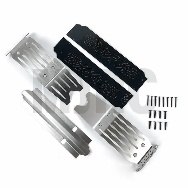 

For Trax/as 1/5 X-Maxx XMAXX 6S 8S 5pcs Upgrade Stainless Steel Chassis Protector Front Center Rear Skid Plate Armor