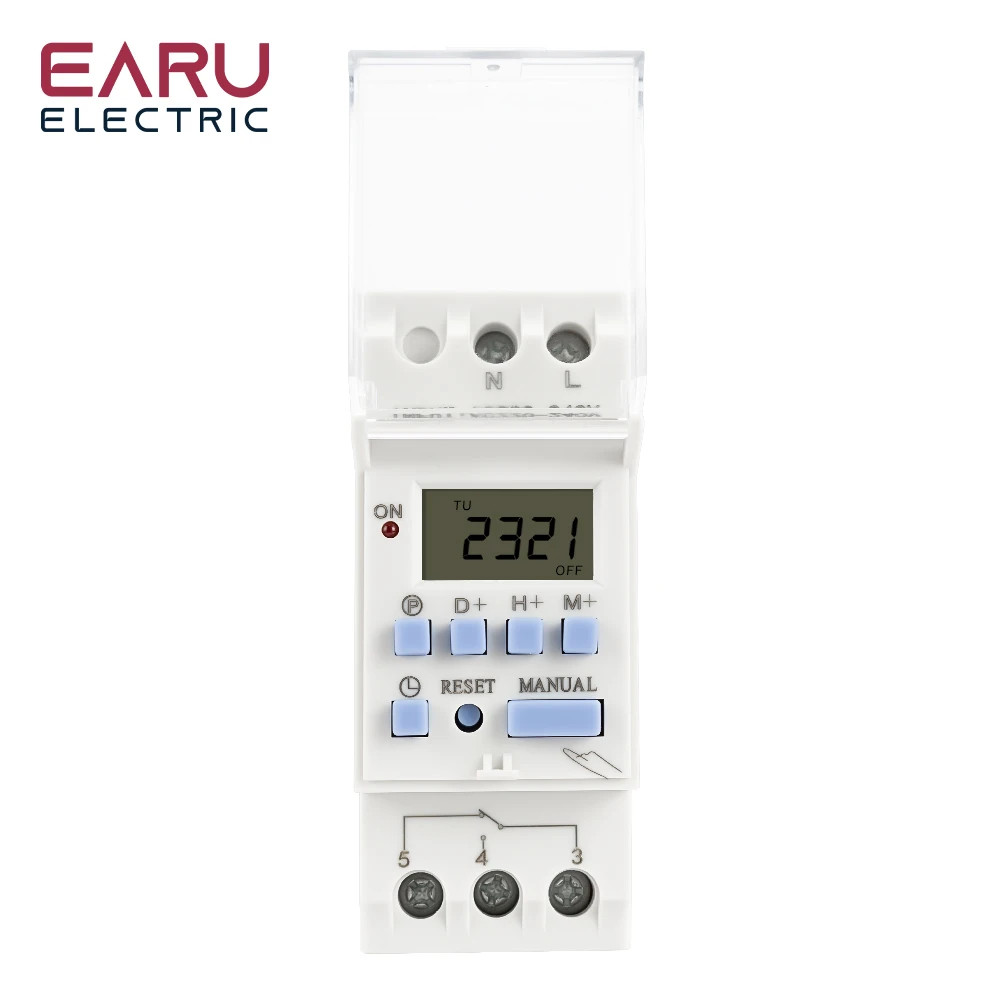 AC 220V 230V 110V DC 12V 24V 48V 15A 30A THC15A Din Rail Weekly 7 Days Programma