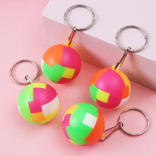 子供のための幾何学的なパズルボールキーホルダー,教育玩具,誕生