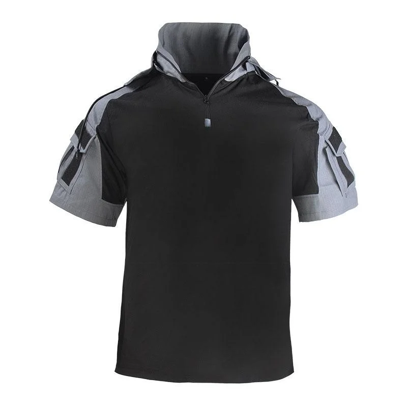 

Outdoor Men's Hoody, Tactical Hunting Shirt Combat Uniform Camouflage Cool Hooded Short Sleeve Men's T-shirt Equipment