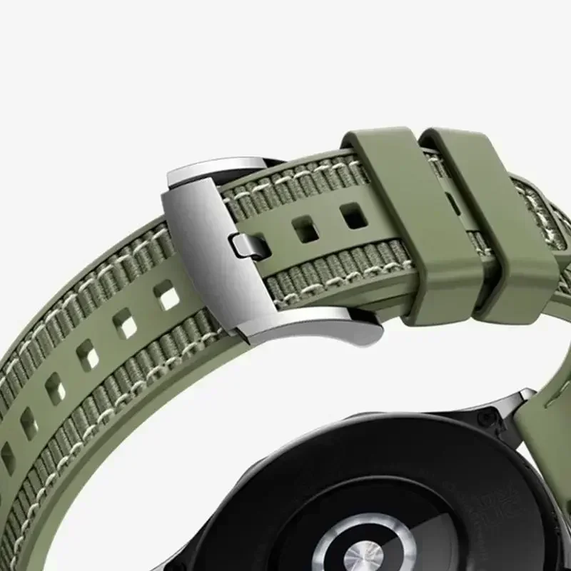 Durable Nylon+Silicone Sport Strap, 22mm Adjustable Bracelet