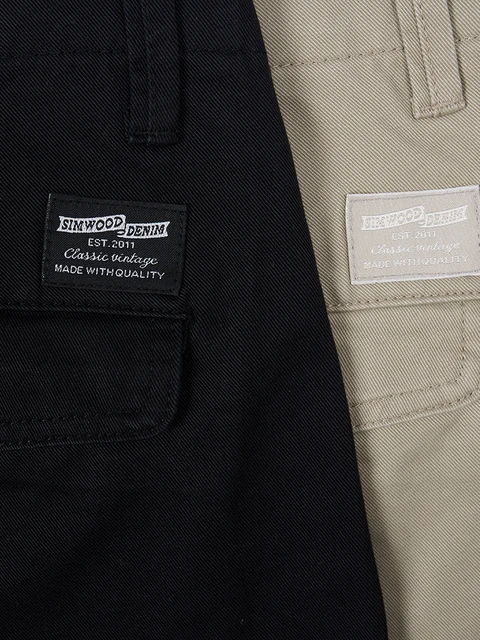 Straight chinos in washed fabric