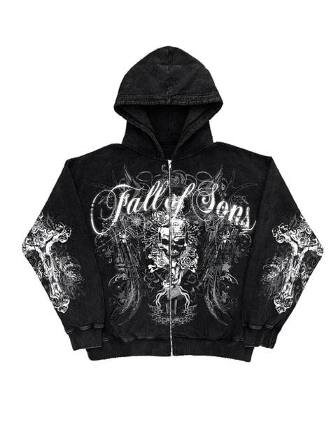 High Street Y2k Sweatshirt Letter Print Hoodie Women Clothing New Trend Ins  Gothic Skull Zip Up Hoodie European and American - AliExpress