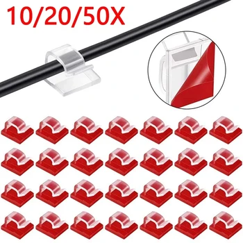 50/20/10/5ชิ้นที่หนีบที่เก็บสายที่หนีบรอกเบ็ดหูฟังเมาส์สายป้องกันตะขอติดแน่นสำหรับจัดการ 1
