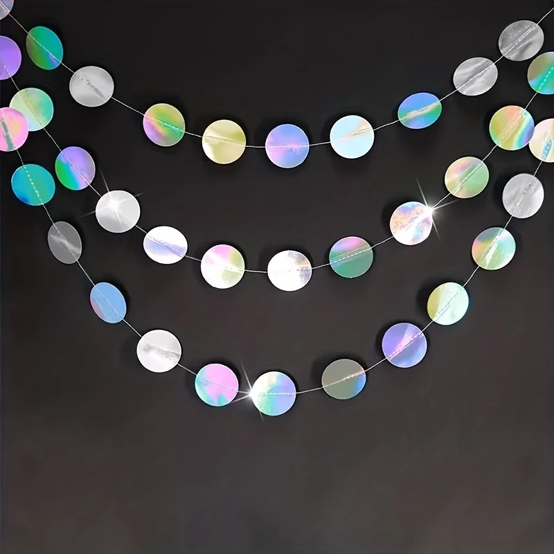 Paper Flower 1 piece disco themed colorful circular for birthday party decoration background wall pendant and banner