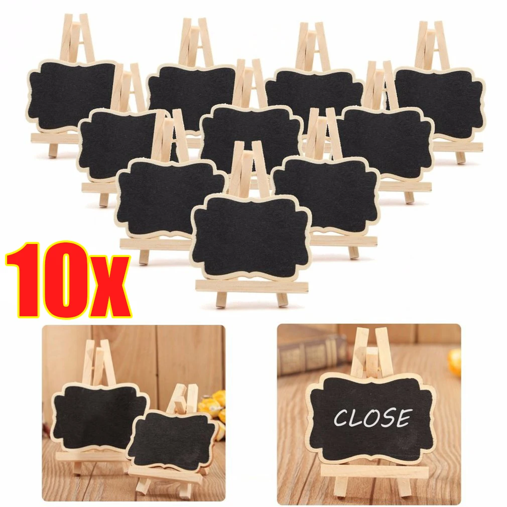 Mini Wooden Blackboard Portable Message Boards Chalkboard For Wedding Party Universal Decorative Ornaments Bracket 1-10PCS