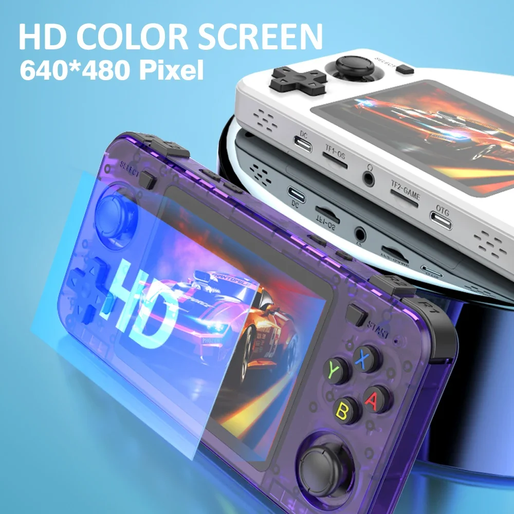 Open Source R36H Retro Handheld Video Game Console Linux System 3.5 Inch IPS Screen Portable Pocket Video Player 64GB 128G Games