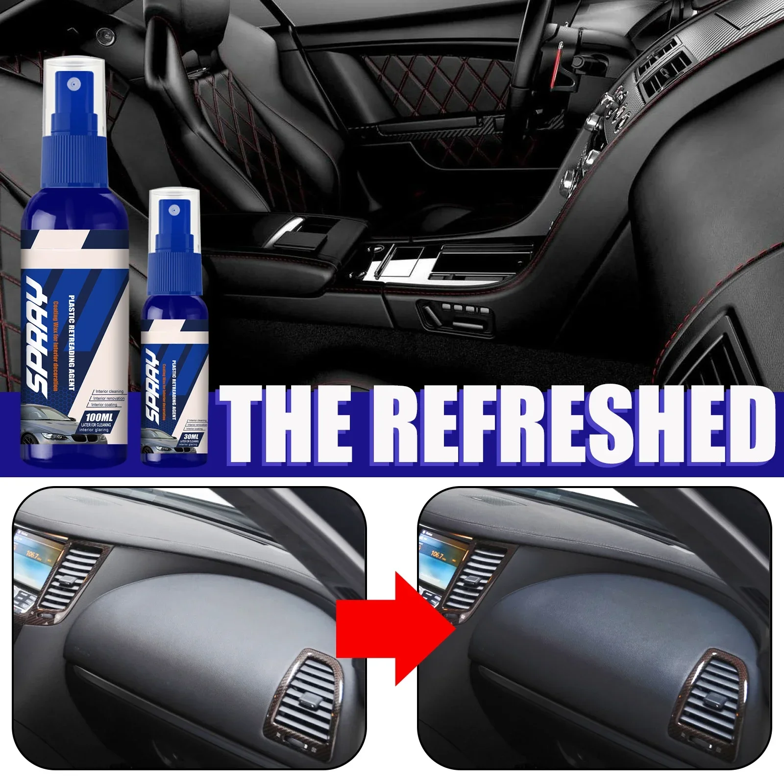 CarPlasticRecoveryAgentCarInteriorScratchRepairAgentSeatDashboardCoatingPlastic
