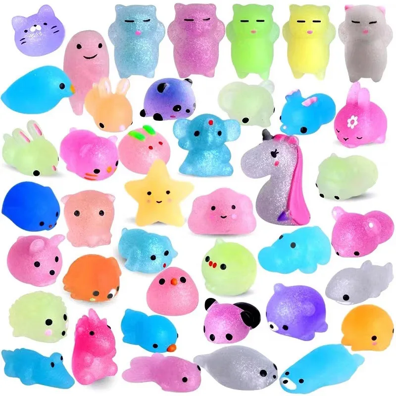 30PCS Glitter Mochi Squishies Halloween Toys Kids Birthday Party Favors Bags Filled Regalos Para Cumplea&ntilde;os Infantil Invitados