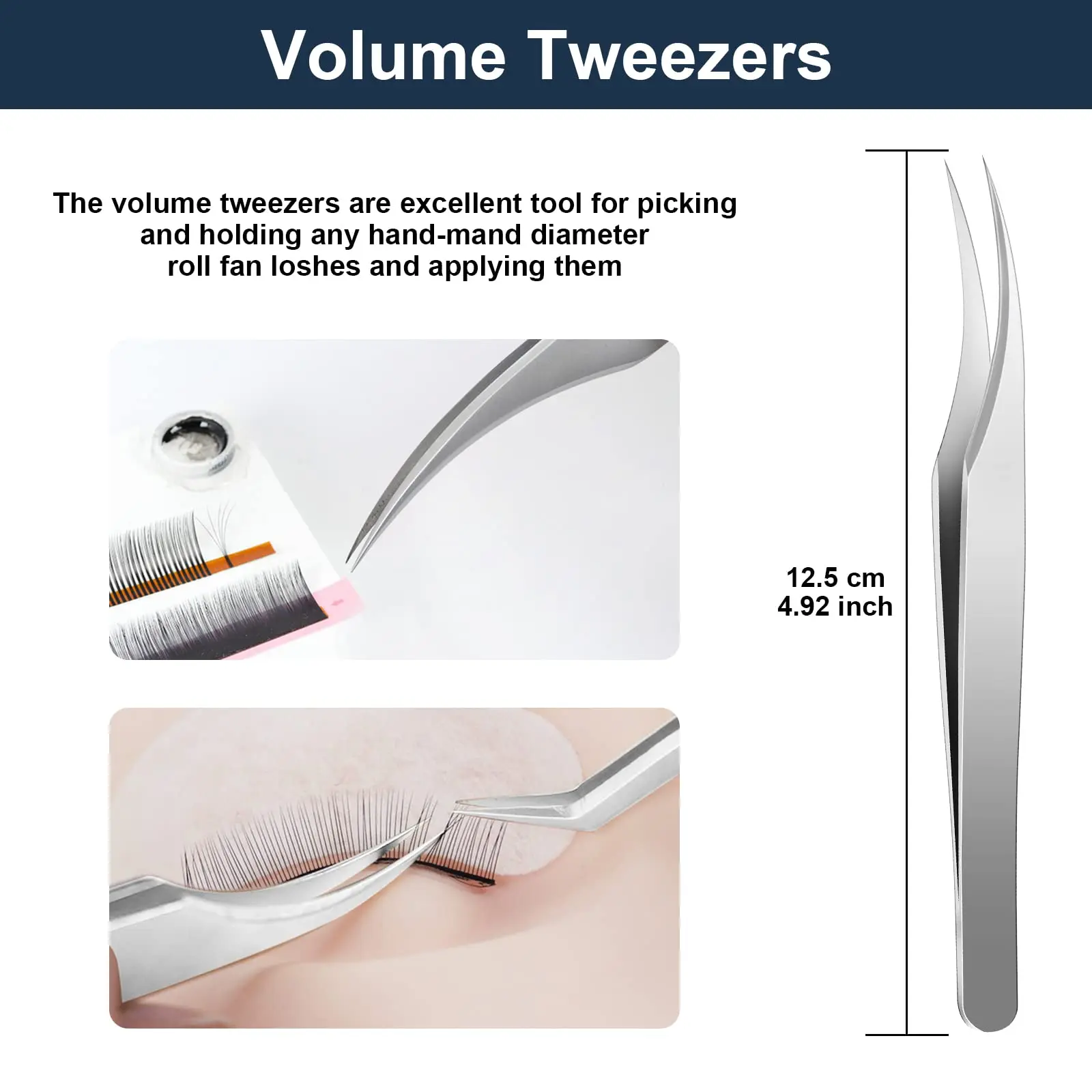 Volume Tweezers for Eyelash Extensions,Precision Lash Tweezers for Mega Volume And 3D 6D 10D Mink Eyelash Fan Making 3