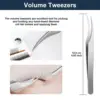 Volume Tweezers for Eyelash Extensions,Precision Lash Tweezers for Mega Volume And 3D 6D 10D Mink Eyelash Fan Making 3