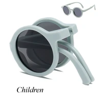 Foldable Kids Sunglasses Girls Boys Cute Round Sun Glasses Children Street Beat Eyeglasses Baby Shades Eyewears UV Protection