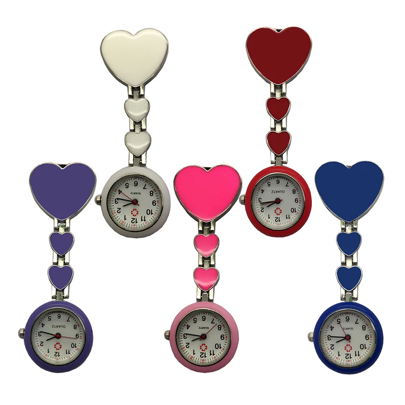 Set 4 Orologi Da Tasca Per Infermieri - Design Igienico Con Spilla Rosa, Nero, Bianco
