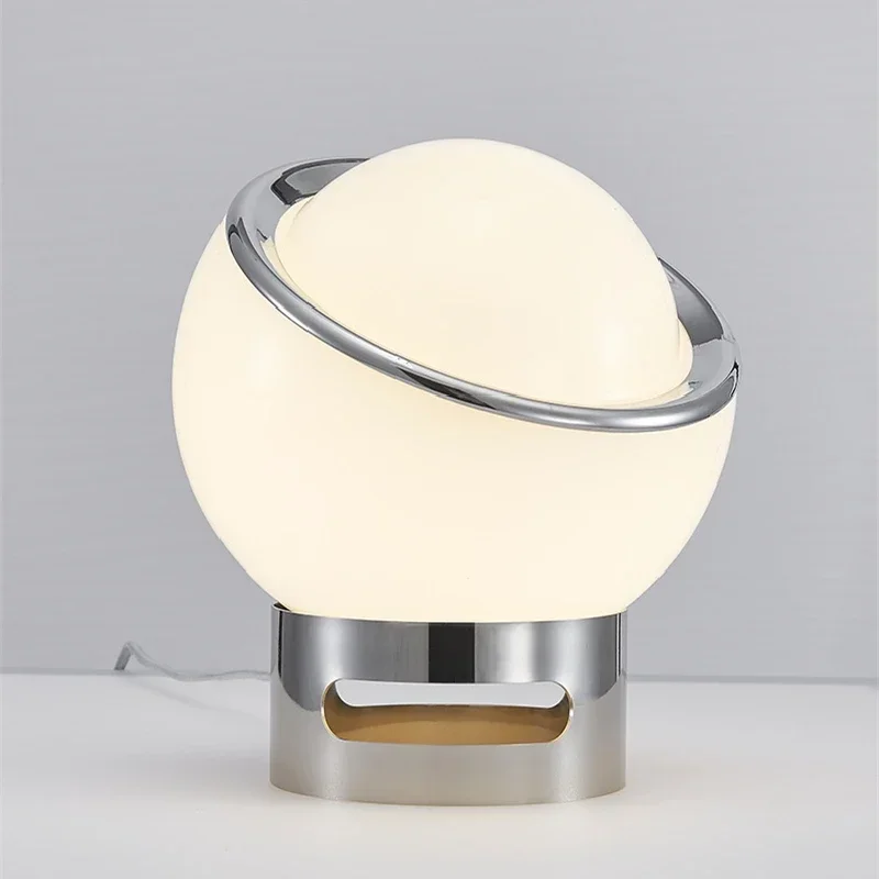 

Home Atmosphere Decor Milk Glass Night Light Living Room Bedroom Bedside Studio Desk Lamps New Creative Protein Ball Table Lamp