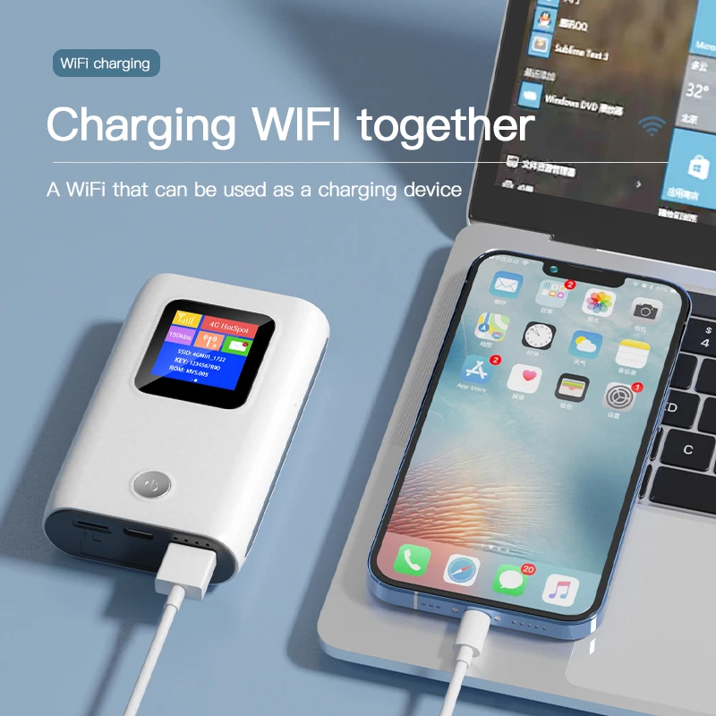 Kuwfi Mini 150mbps 4g Router sem Fio Wifi Modem Portátil Desbloqueado Outdoor Mobile Hotspot Dispositivos de Bolso 6000mah Power Bank - Imagem 2