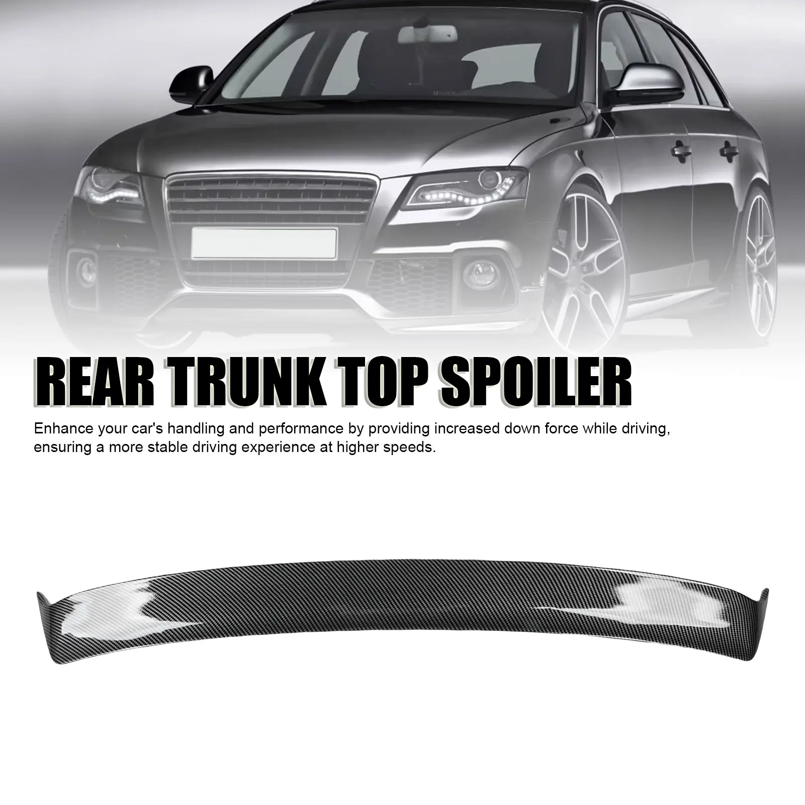 Car Rear Roof Spoiler Trunk Roof Spoiler Wing Sporty  Rear Top Spoiler Tail Trunk Wing Replacement for  B8 2008–2016