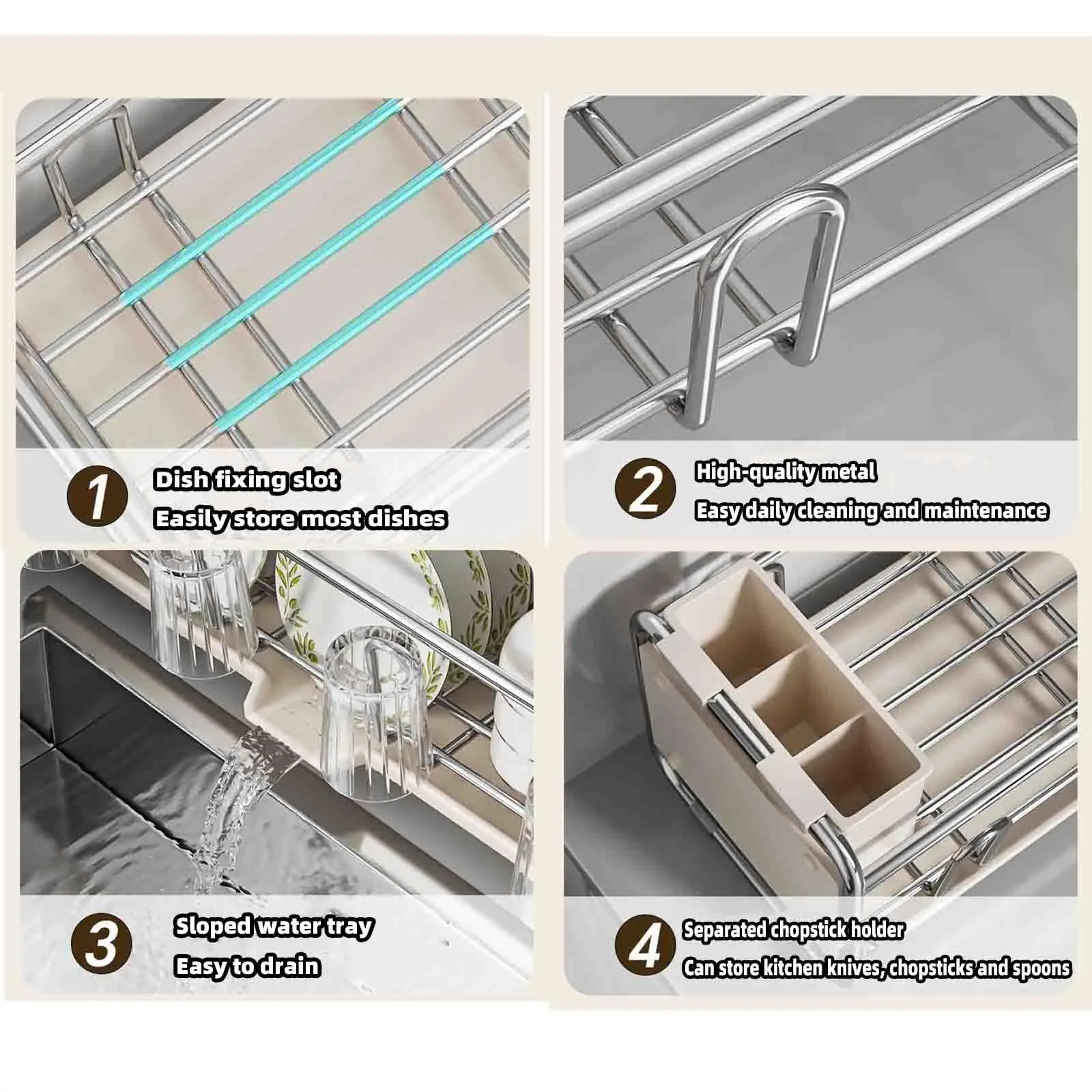 Dish Drying Rack Bowl Drainer Over Sink Drainer Draining Rack Organizer Kitchen Sink Basket Tableware Narrow Cup Holder Shelf 6