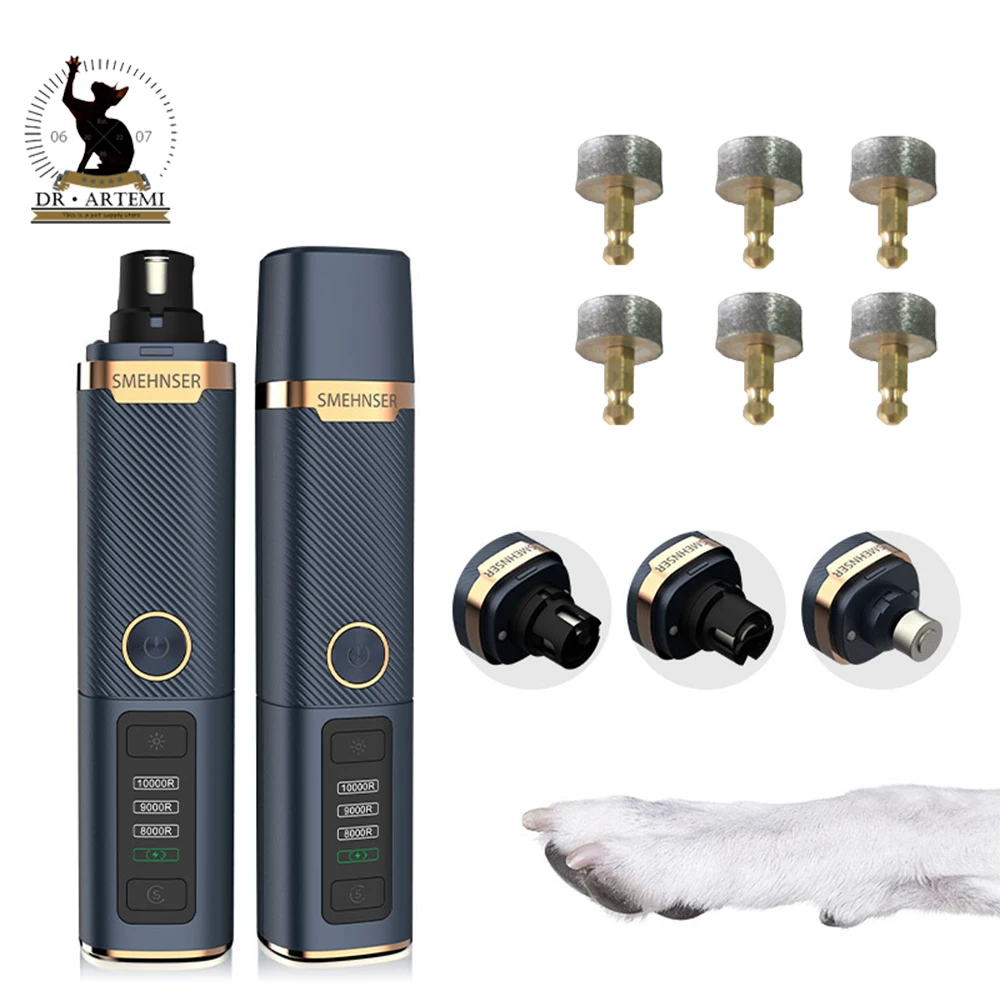 3-Speed USB Rechargeable Electric Nail Grinder Clippers for Pet Dogs Cats Nail Grooming Trimmer Paws Care Tools pet nail clipper pet nail grinder