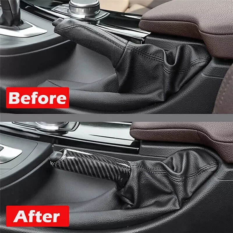 Car Handbrake Brake Handle Cover For BMW E46 E90 E92 F30 F32 F80 BK Fits Most Of The BMW Models With Handbrake hand brake cover car interior accessories