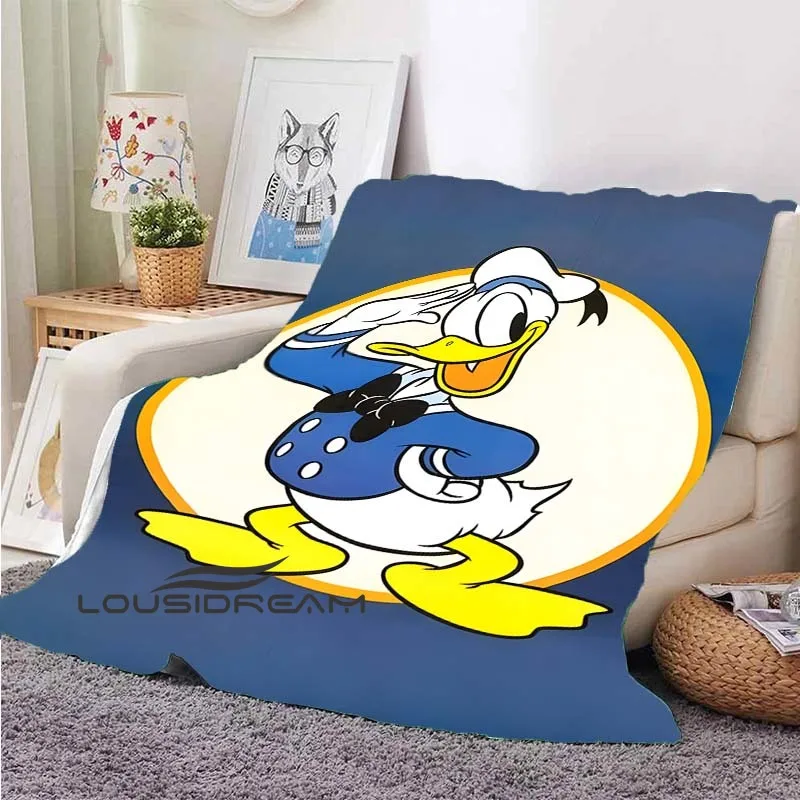 Donald Duck Anime Plush Blanket 3d Flannel Adult Gift Cute Sheet Sofa Children Warm Nap Bath Towel Soft Blanket Fluf