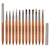 Nail Brush Customized Color Logo Liner UV Gel Sandalwood Nail Art Brushes with Nylon Bristles and Wood Handle Nail Supplies 5