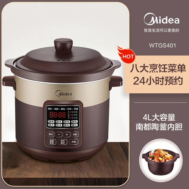 Crock pot automatic small electric stew pot stew soup casserole home  ceramic cooking soup porridge multifunctional household - AliExpress