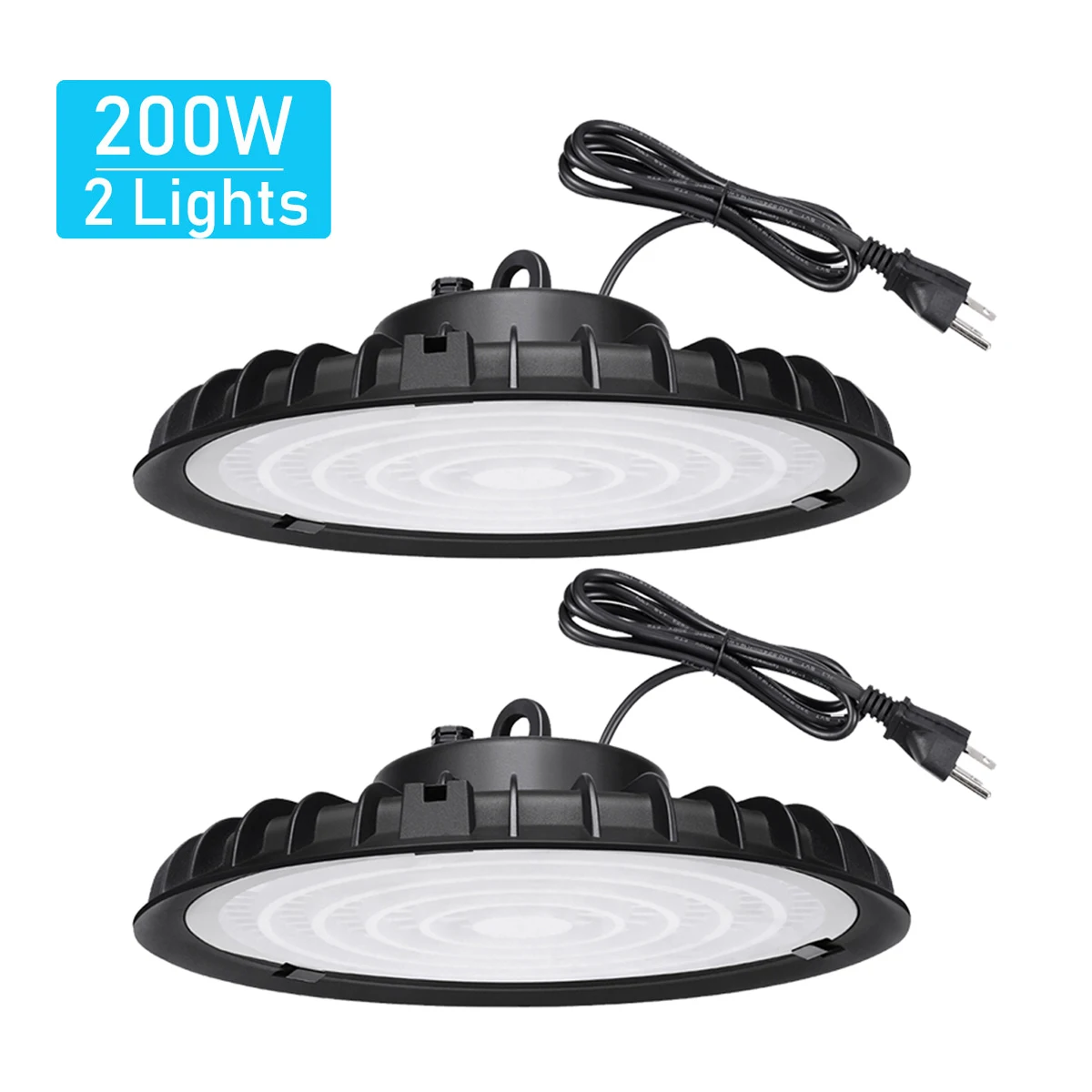 

2 Pcs/lot 200W UFO Led High Bay Light 6000K 90-277V 200 Watts Commercial Industrial Warehouse Workshop Garage Gym Shop Light