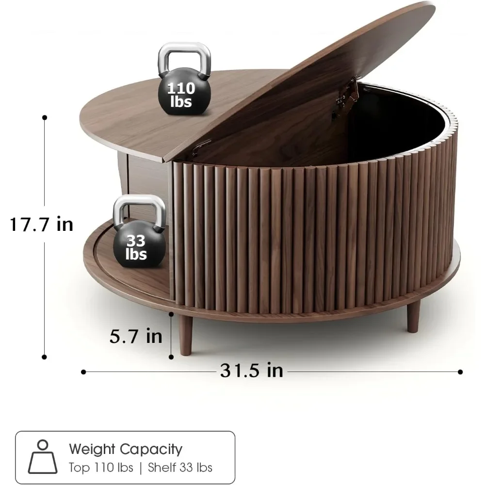31.5 Round Fluted Coffee Table 3